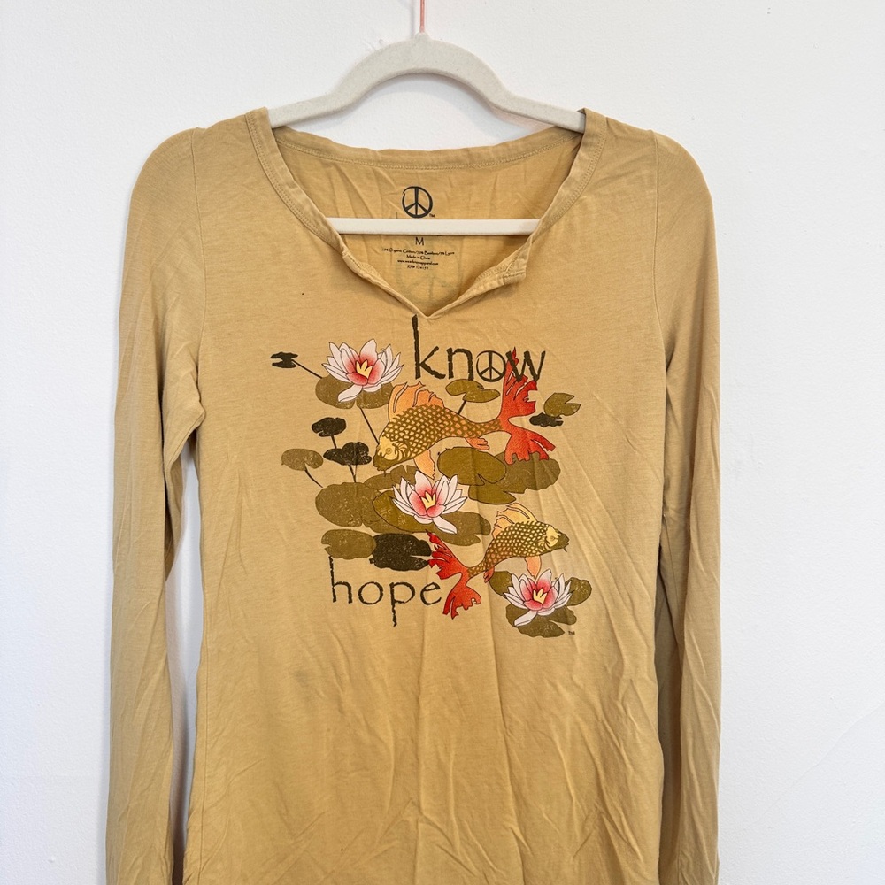 Women's yellow Graphic Long Sleeve Top